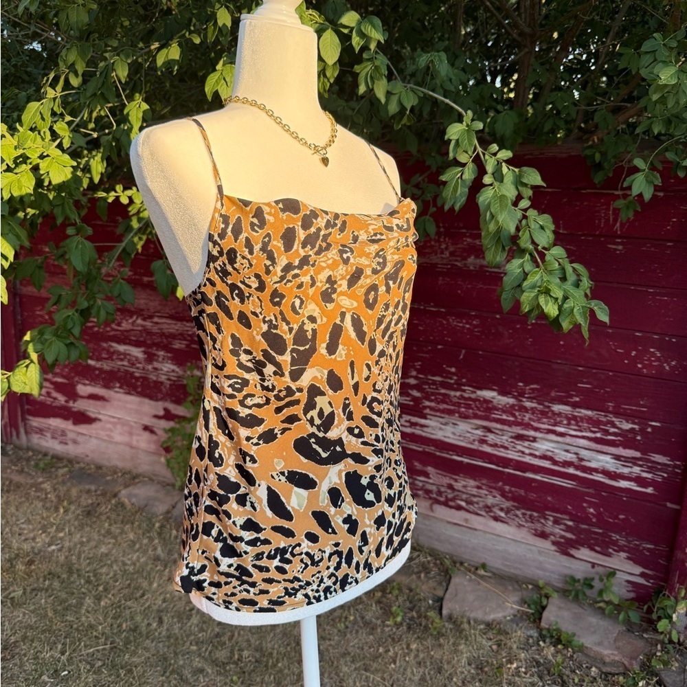 Topshop Black and Tan Animal Print Camisole - Picture 3 of 6